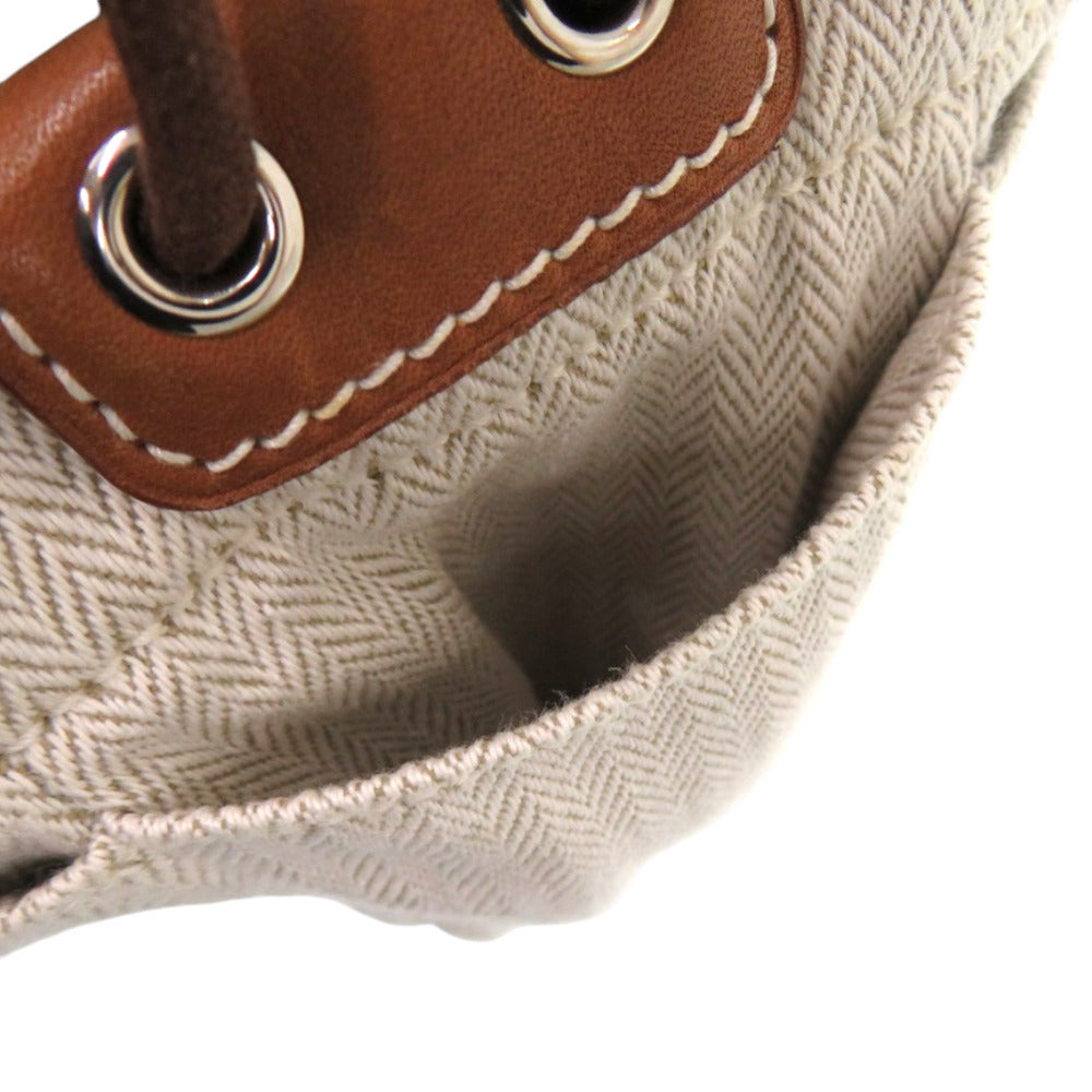 Hermes Pouch Toile Chevron, Barenia Natural Foolby 20