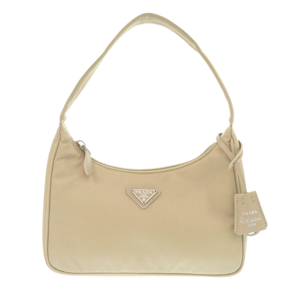 Prada Handbag 1Ne515 Nylon Beige Re-Edition 2000 Re-Nylon Mini Bag