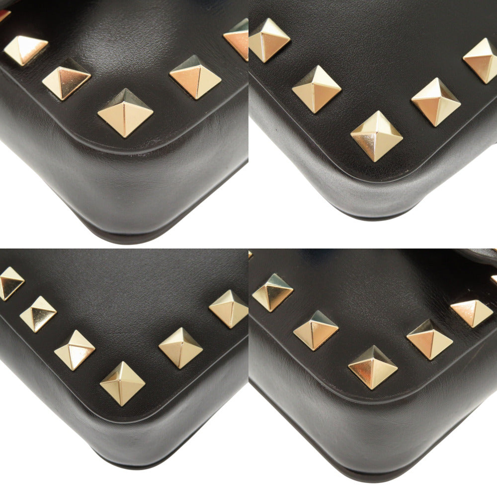 Valentino Garavani Shoulder Bag Leather Black Rock Studs