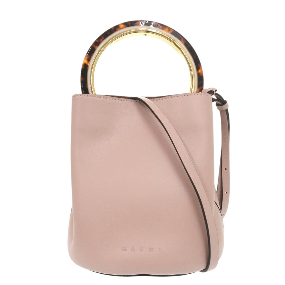 Marni Handbag Leather Pink Pannier Pannier