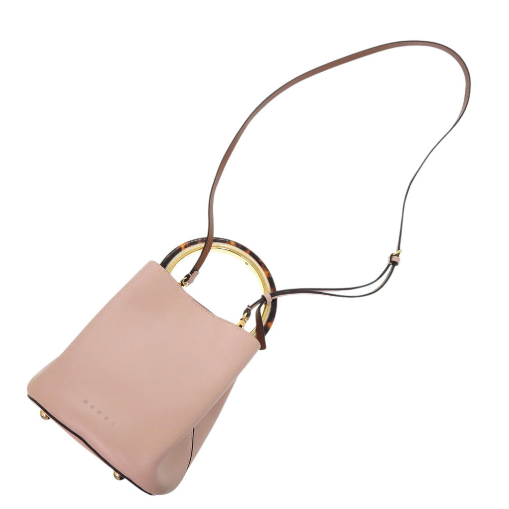 Marni Handbag Leather Pink Pannier Pannier