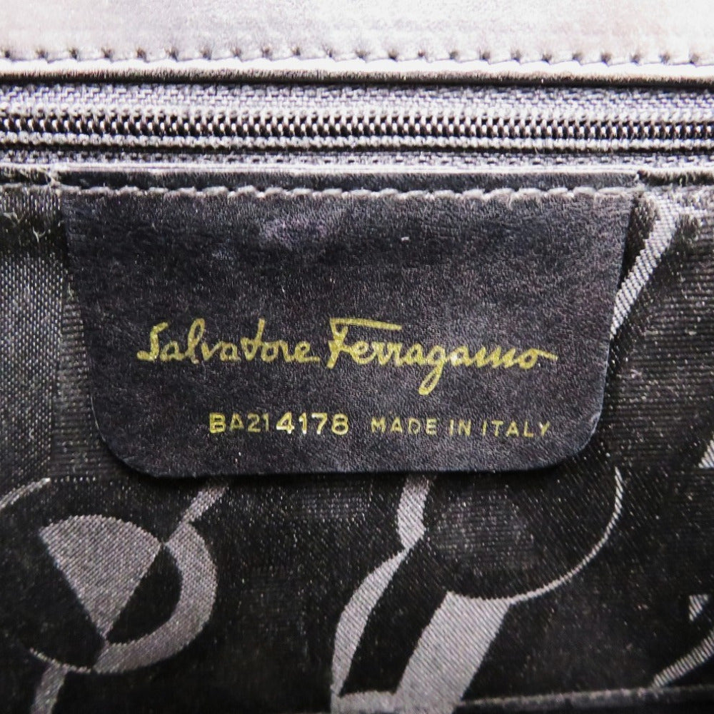 Salvatore Ferragamo Handbag Ba214178 Leather Black Vara Ribbon