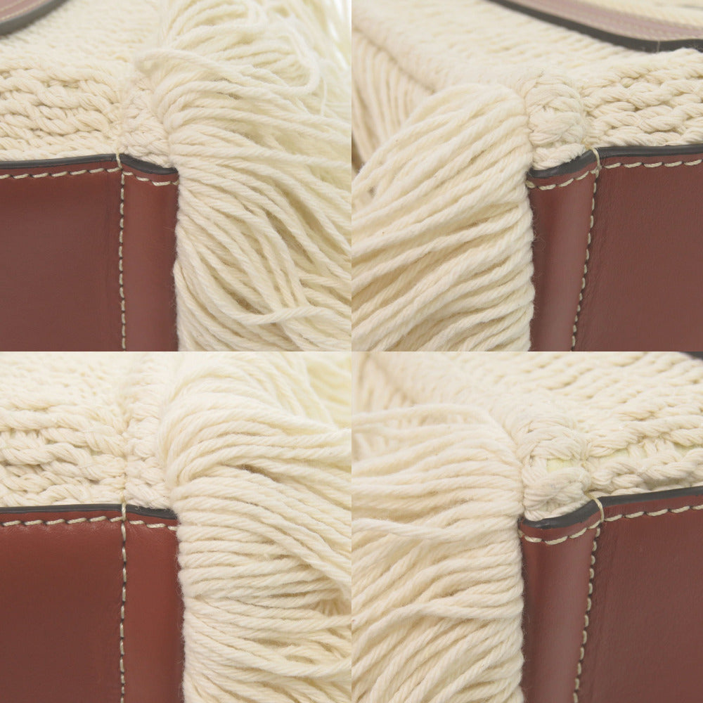 Chloe Handbag Chc22Ss397 Leather Beige Woody Medium Tote Bag