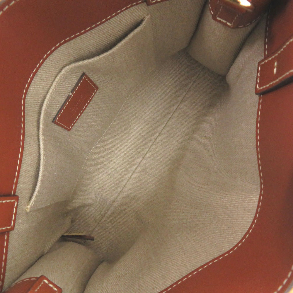 Chloe Handbag Chc22Ss397 Leather Beige Woody Medium Tote Bag