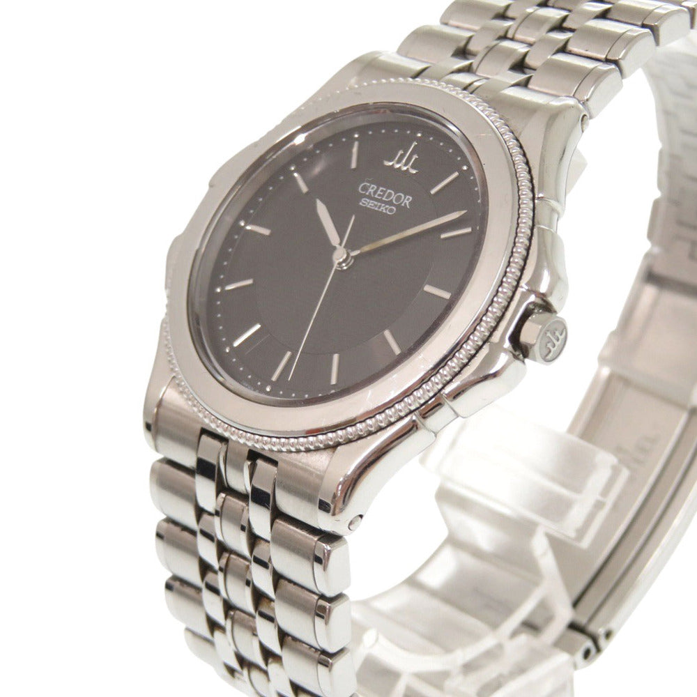 Seiko Watches Quartz Gcar007 / 8J81-6A20 K18 White Gold, Stainless Steel Black Quartz Credor
