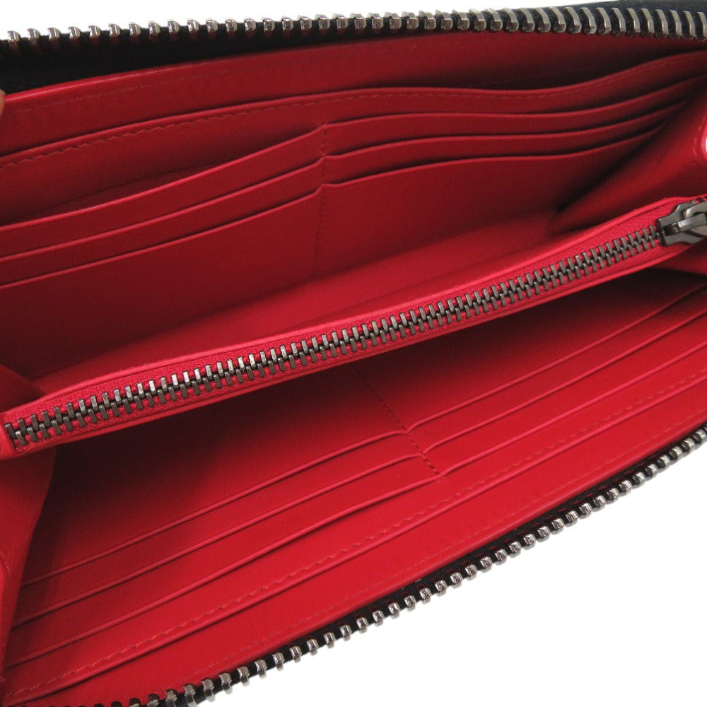 Christian Louboutin Long Wallet Purse 1235147 Leather Black Zip Around Panettone Wallet Women