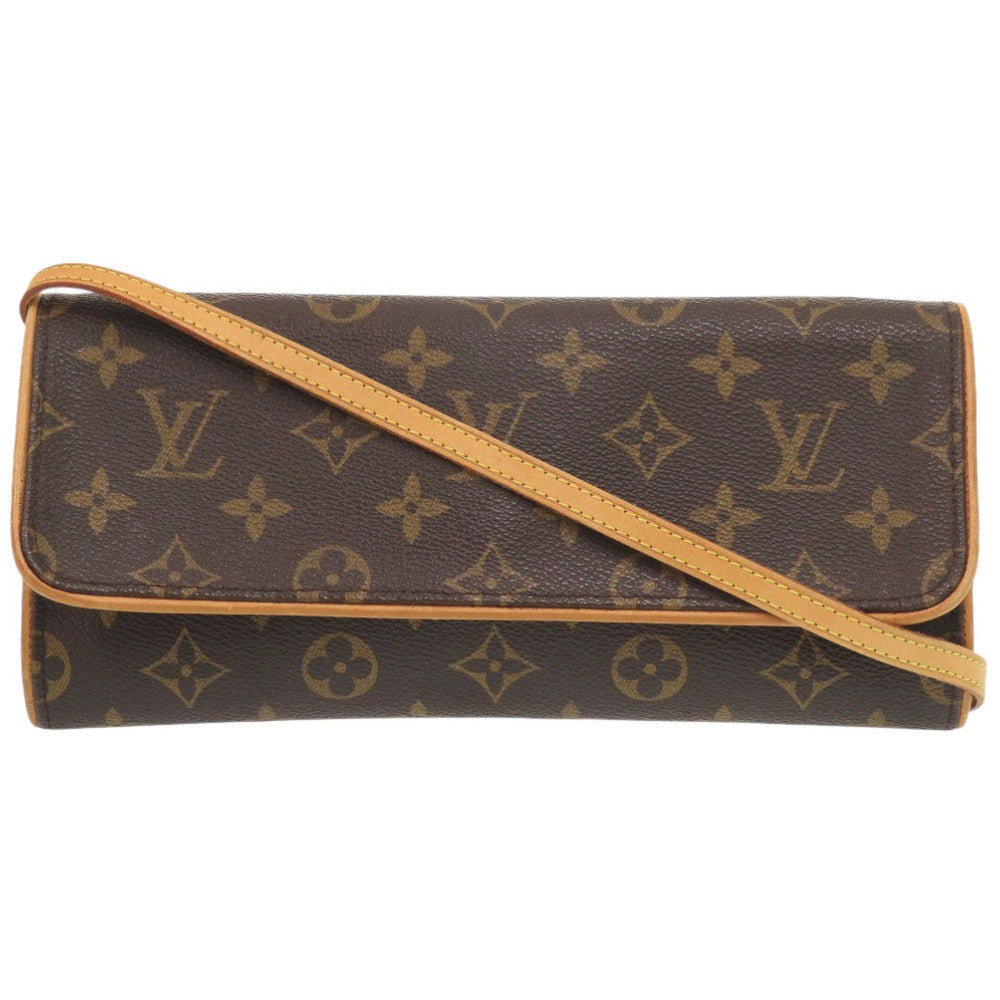 Louis Vuitton Shoulder Bag M51852 Monogram Canvas Brown Monogram Pochette Twin Gm Women