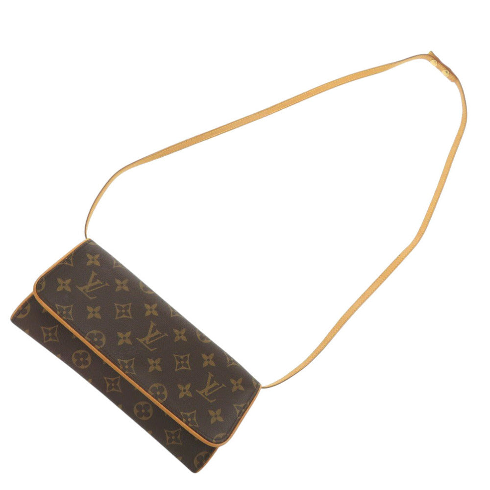 Louis Vuitton Shoulder Bag M51852 Monogram Canvas Brown Monogram Pochette Twin Gm Women