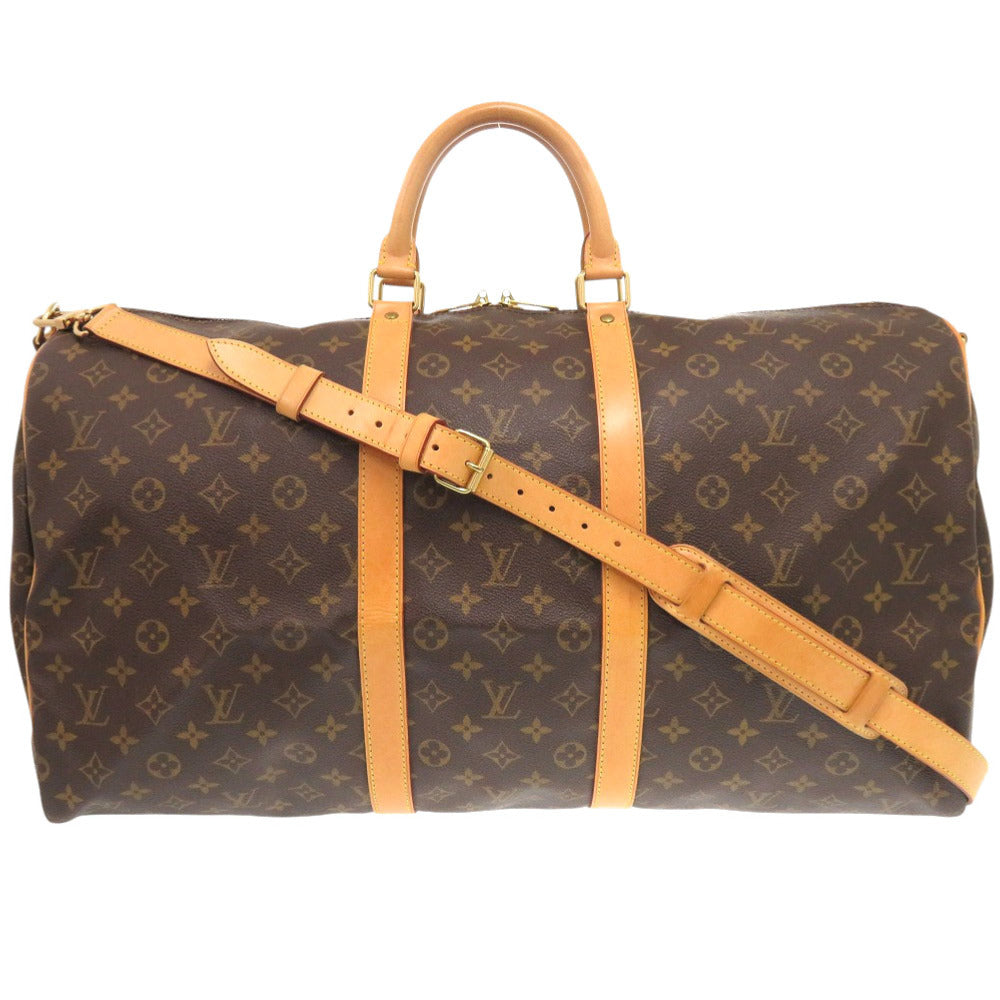 Louis Vuitton Boston Duffel Bag M41414 Monogram Canvas Brown Monogram Keepall Bandouliere55 Mens