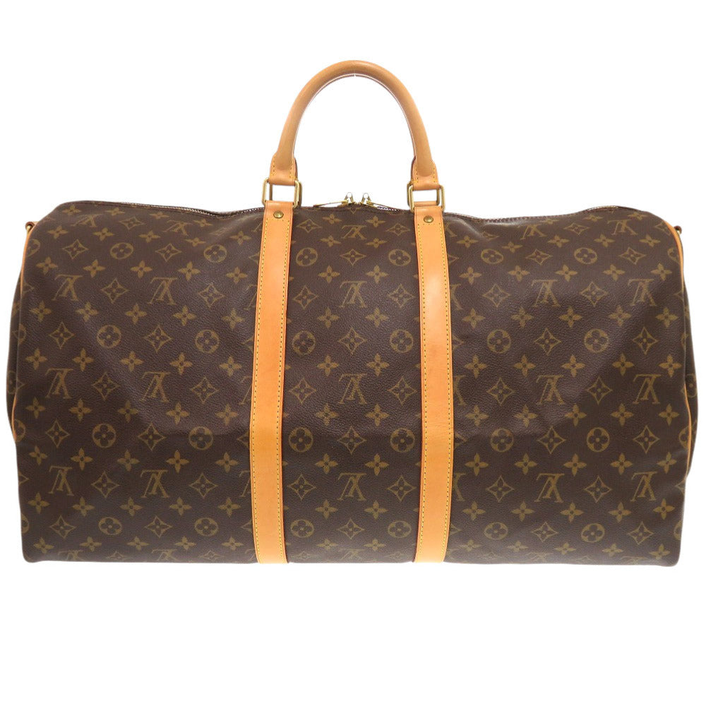 Louis Vuitton Boston Duffel Bag M41414 Monogram Canvas Brown Monogram Keepall Bandouliere55 Mens