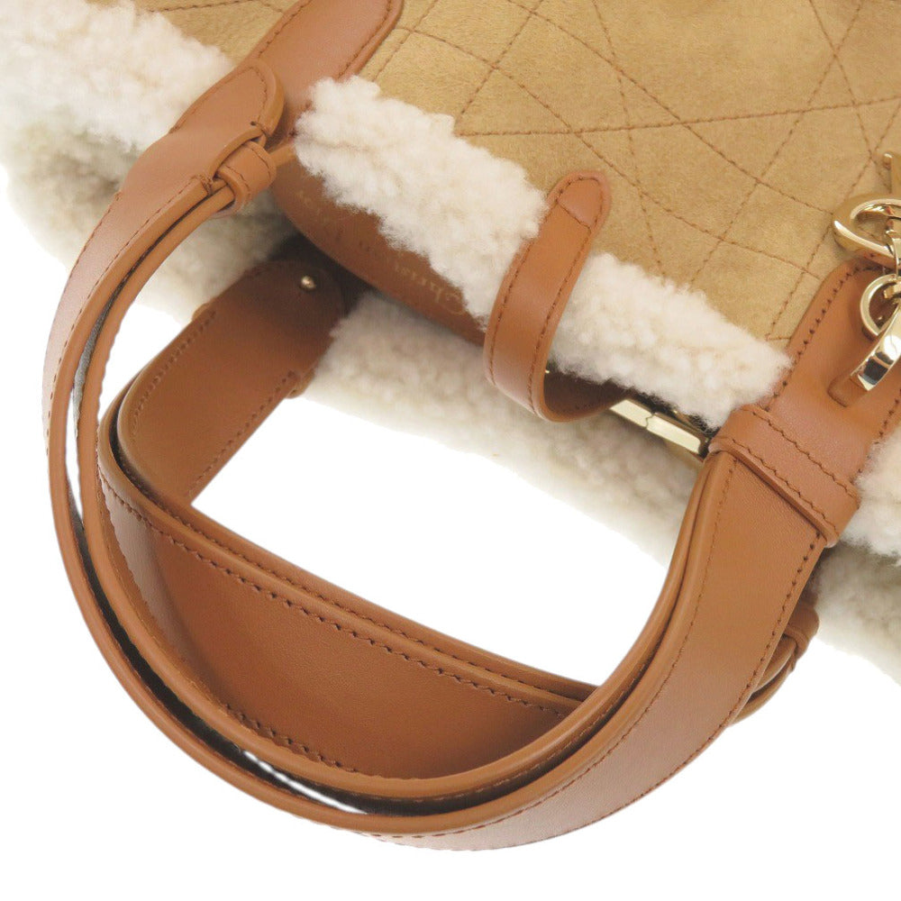 Dior Handbag Mouton, Leather Brown Dior Toujours Macrocannage With Pouch Women