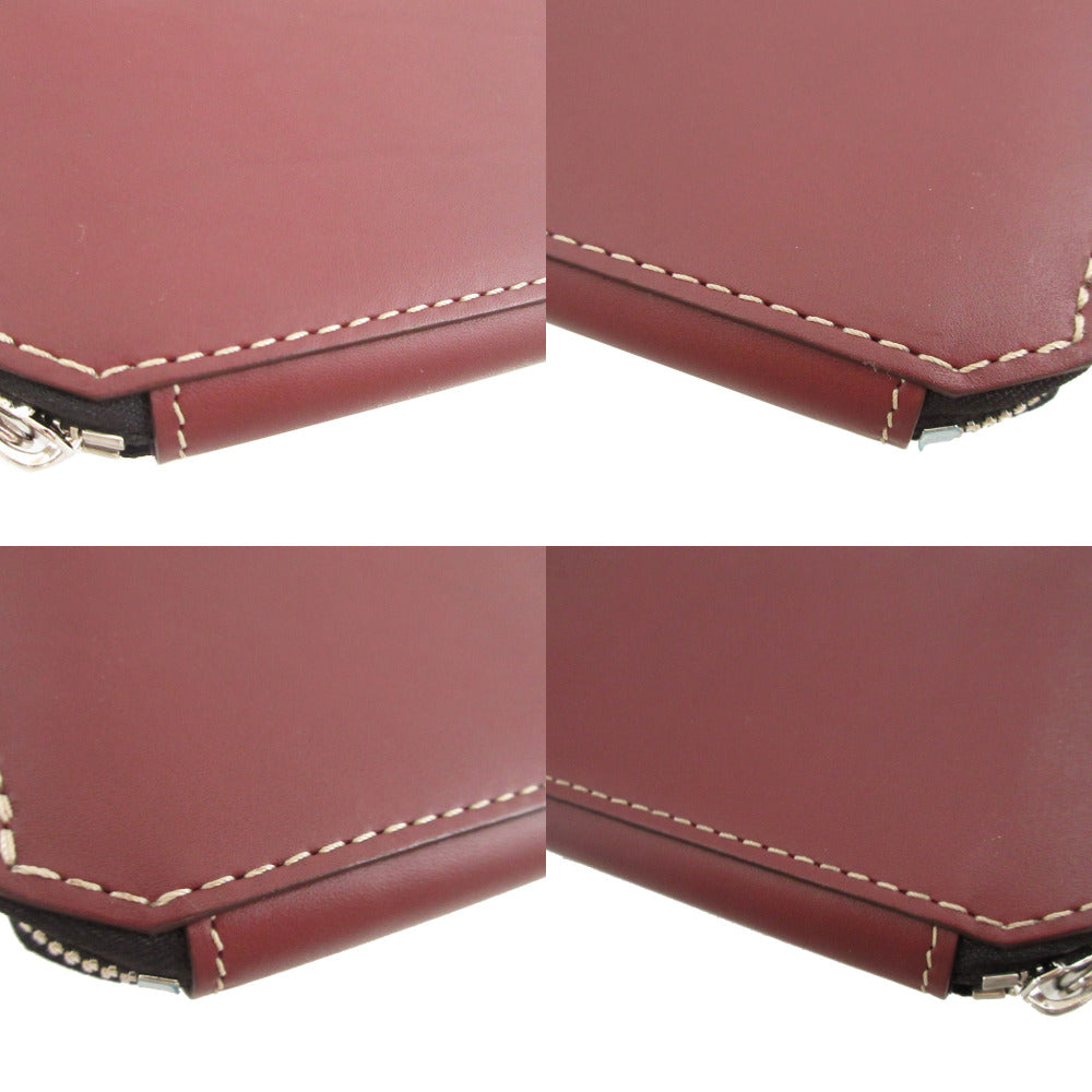 Moreau Paris Long Wallet Purse Leather Brown Zip Around Women