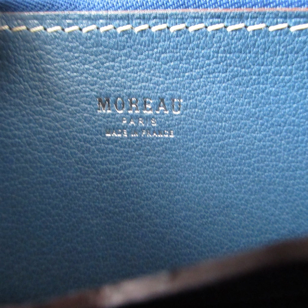 Moreau Paris Long Wallet Purse Leather Brown Zip Around Women