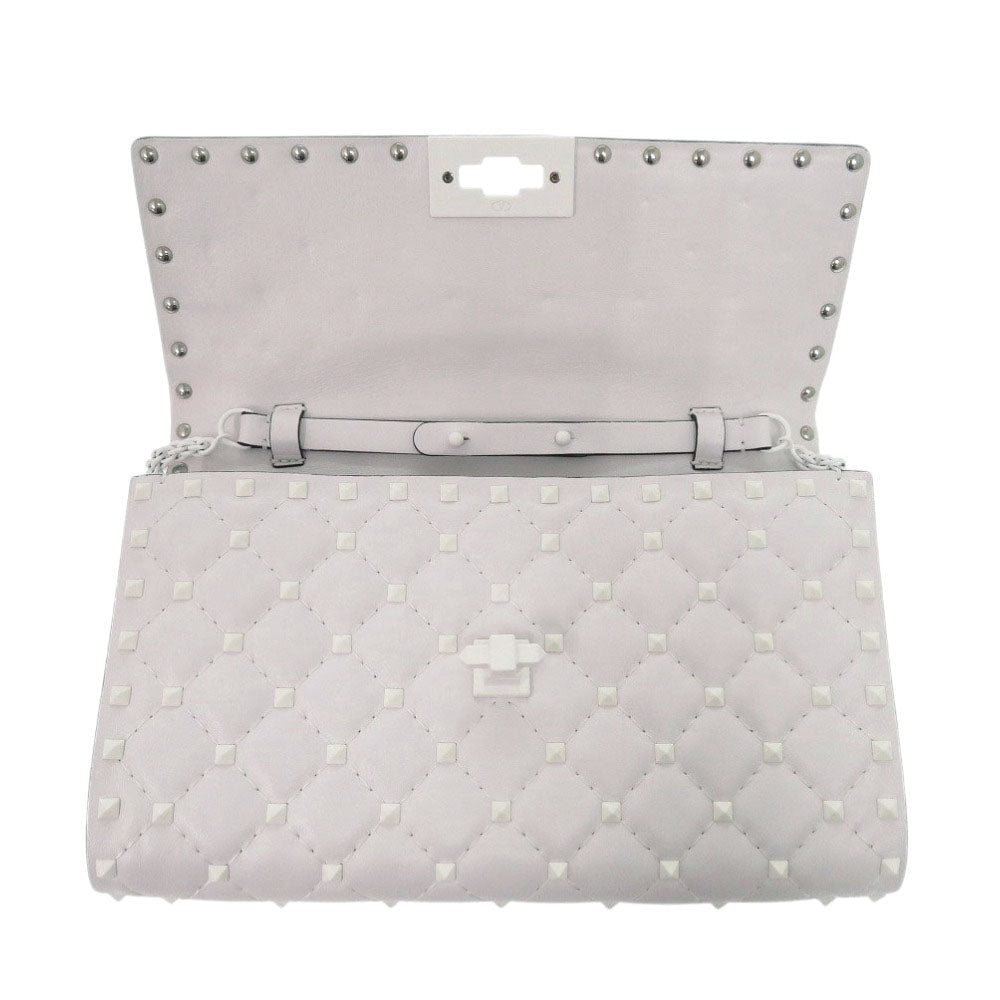 Valentino Garavani Shoulder Bag Pw2B0137Rvh Leather White Rock Studs Women
