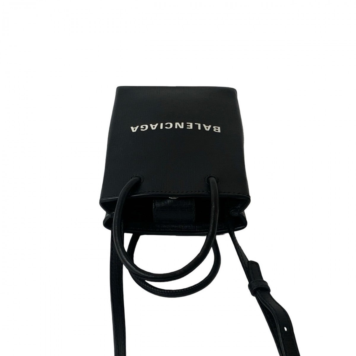Balenciaga Shoulder Bag Leather Black Shopping Phone Holder