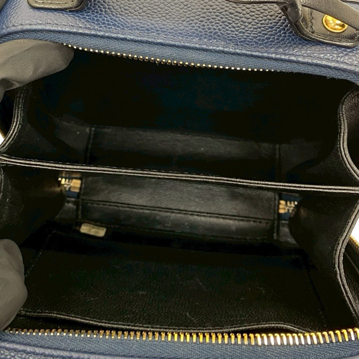 Chanel Shoulder Bag Matt Caviar Skin Navy Matrasse Cc Filigree
