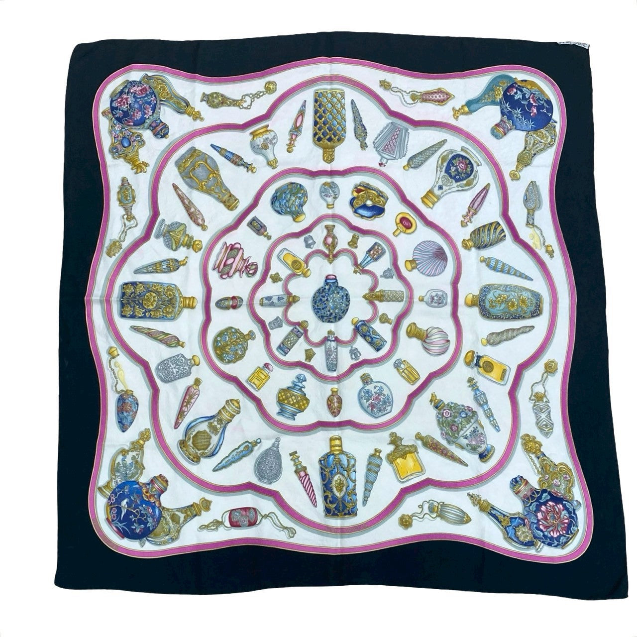 Hermes Scarf Silk Black Carre 90