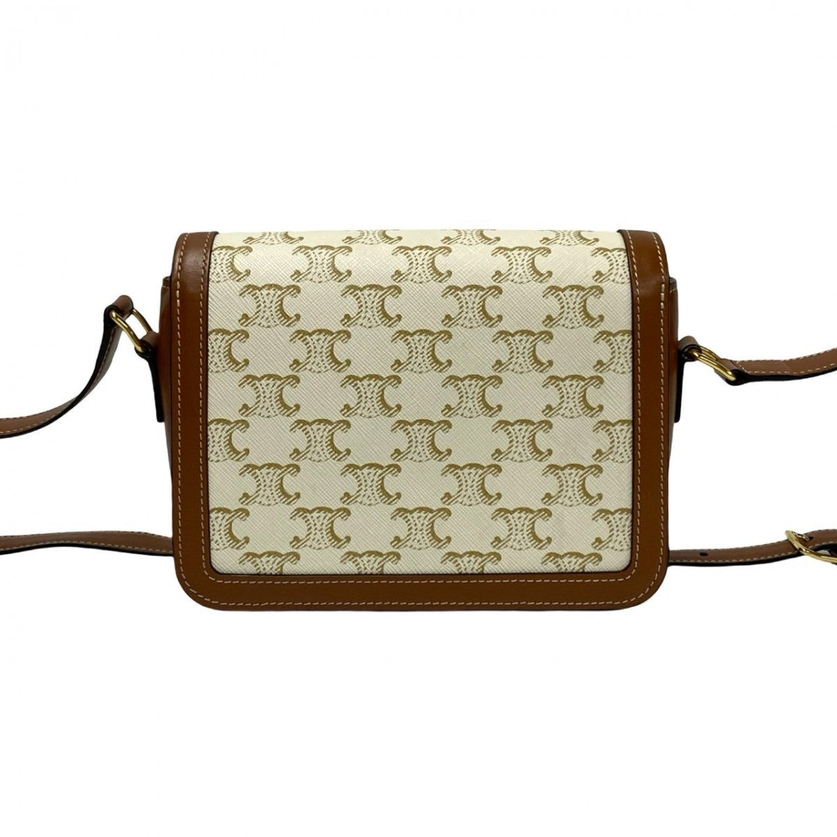 Celine Shoulder Bag Leather, Pvc White Logo Metal Teen Triomphe Women