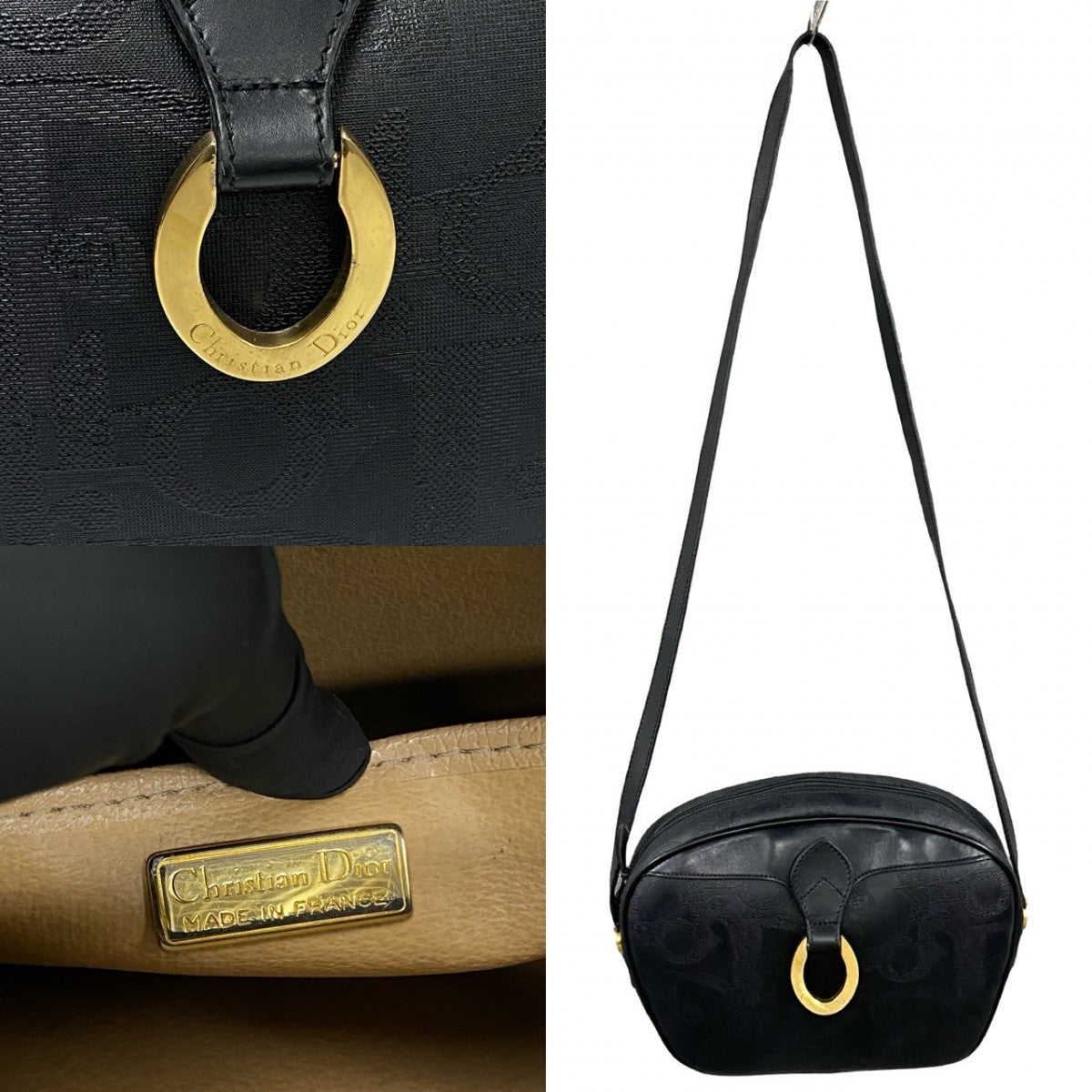Dior Shoulder Bag Leather Black