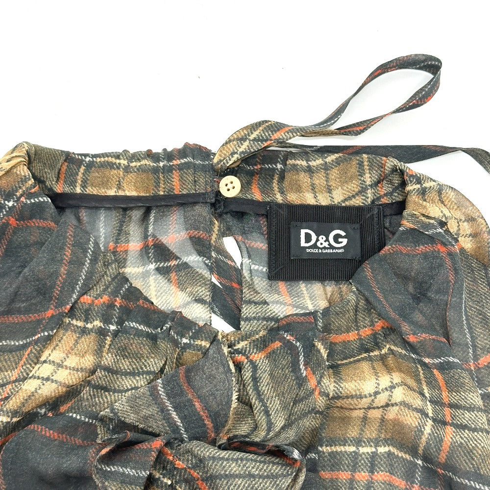 Dolce&Gabbana One Piece Brown Check Pattern Frill 36