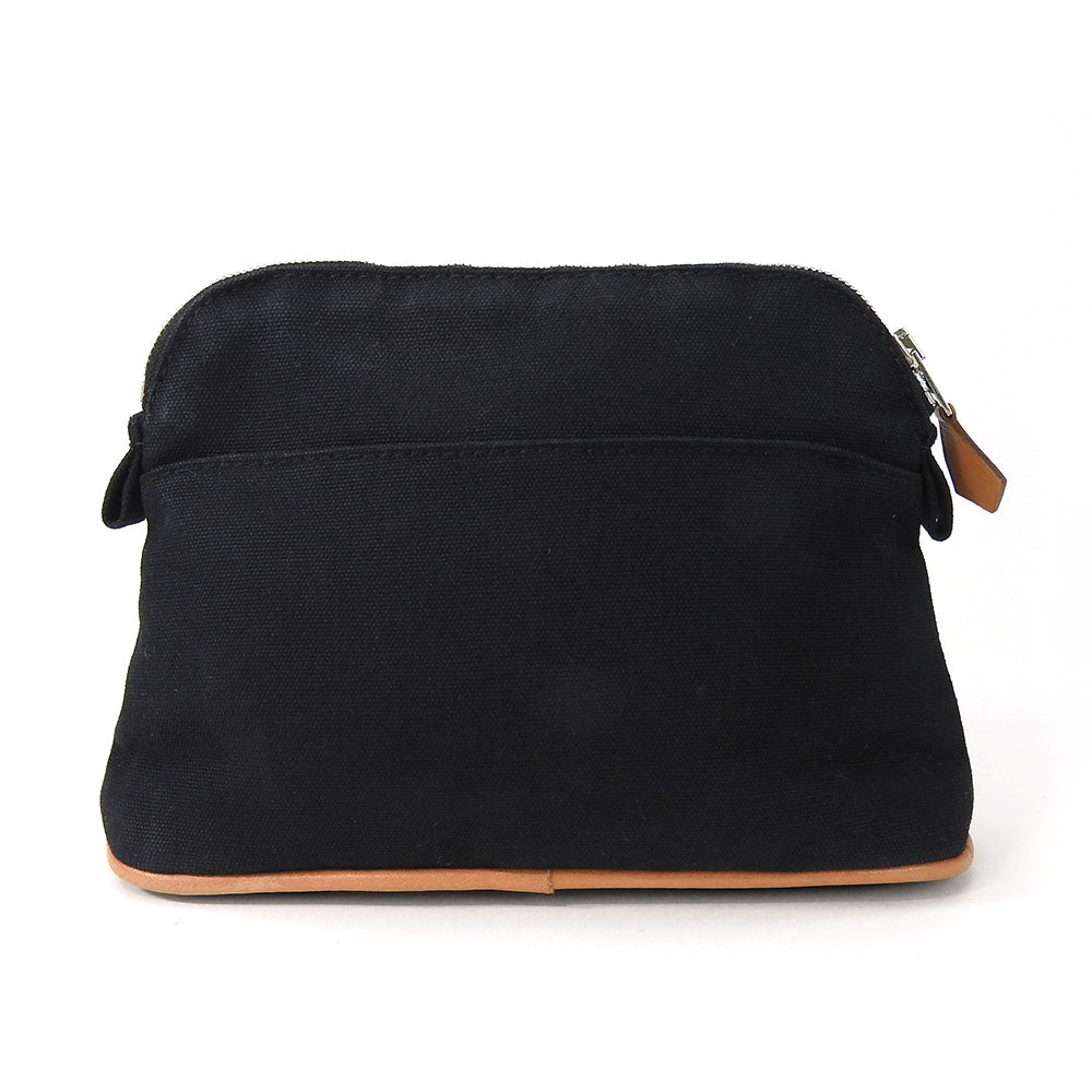 Hermes Pouch Canvas Black Bored Pouch Unisex(Unisex)