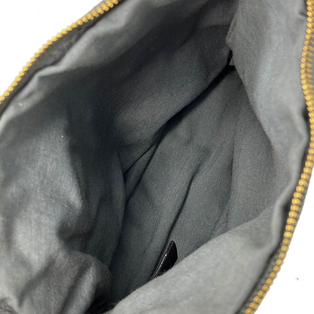 Hermes Pouch Canvas Black Bored Pouch Unisex(Unisex)