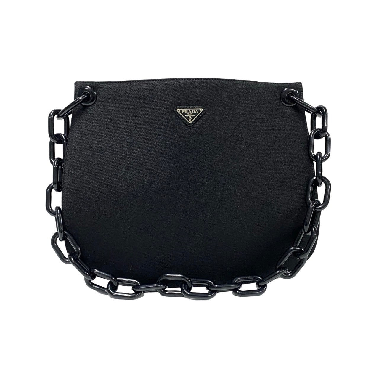Prada Shoulder Bag Canvas, Plastic Black Prada Triangle Logo Women