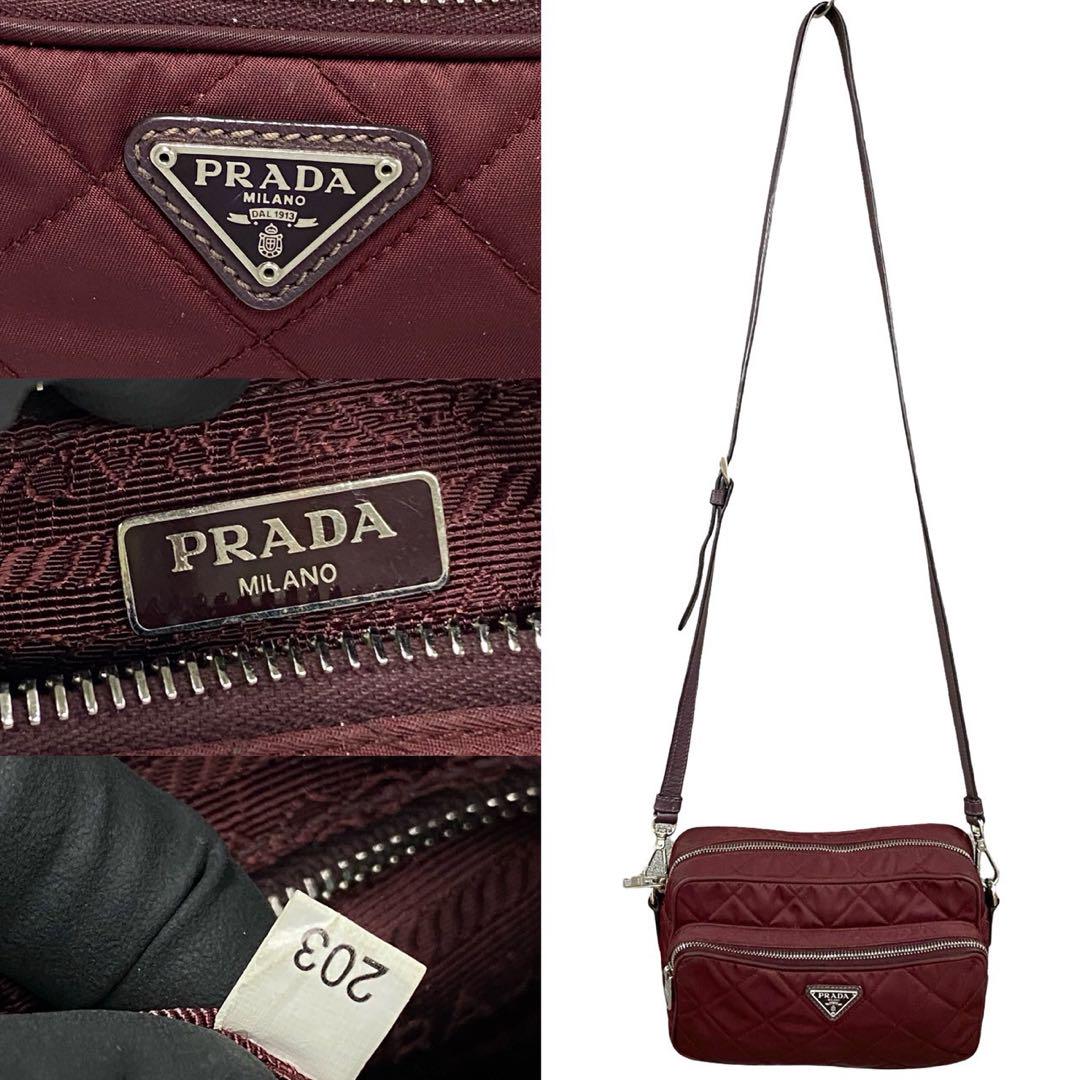 Prada Shoulder Bag Nylon Bordeaux