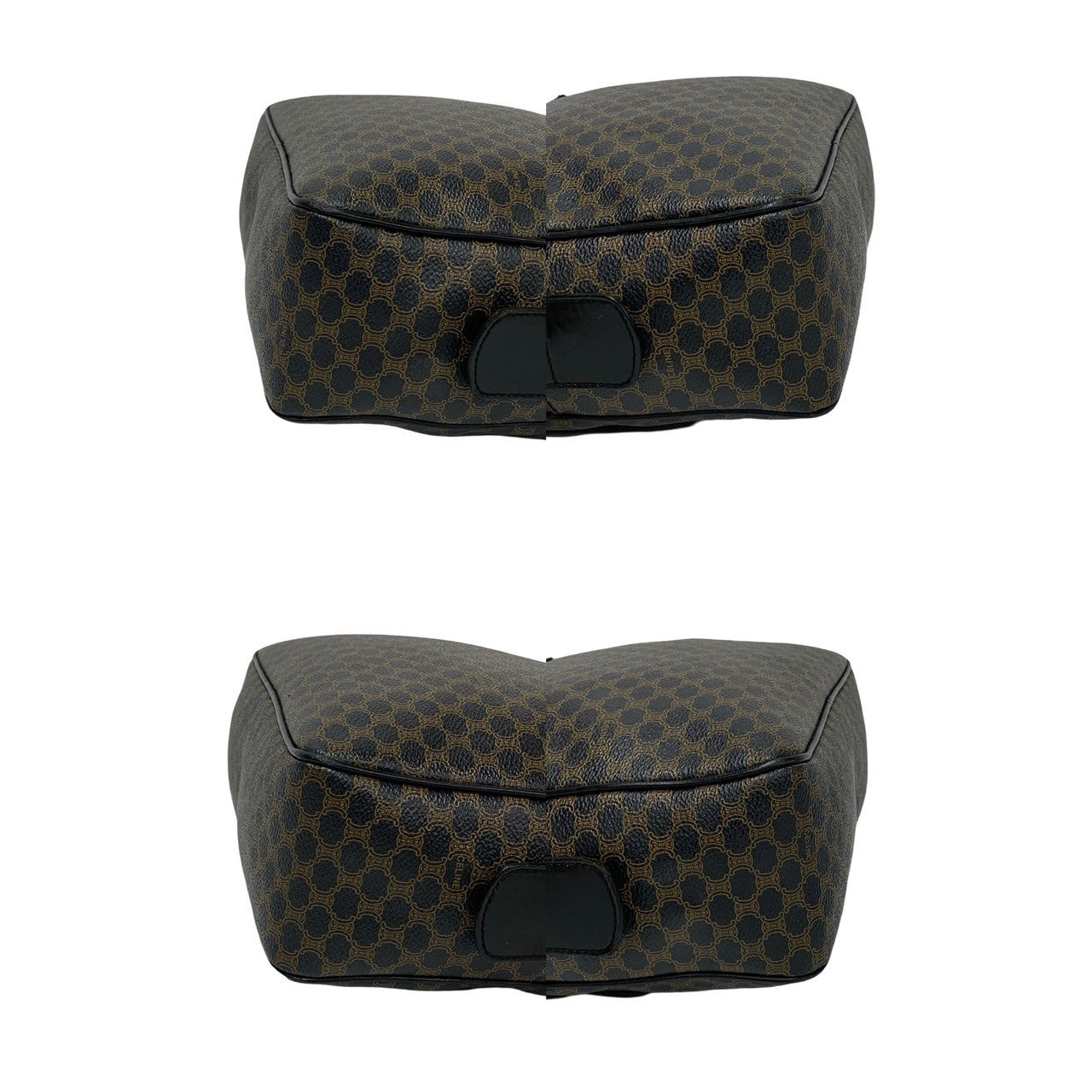 Celine Handbag Leather, Pvc Black Macadam Blason Triomphe Pattern Women