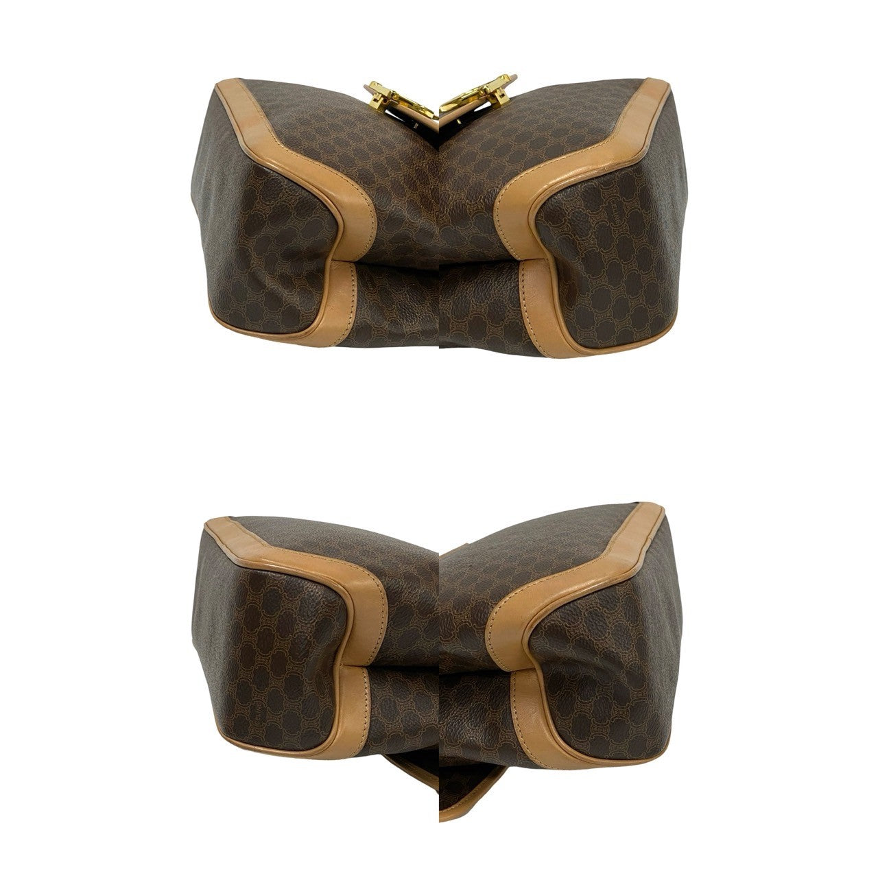 Celine Handbag Leather, Pvc Brown Macadam Brazon Women