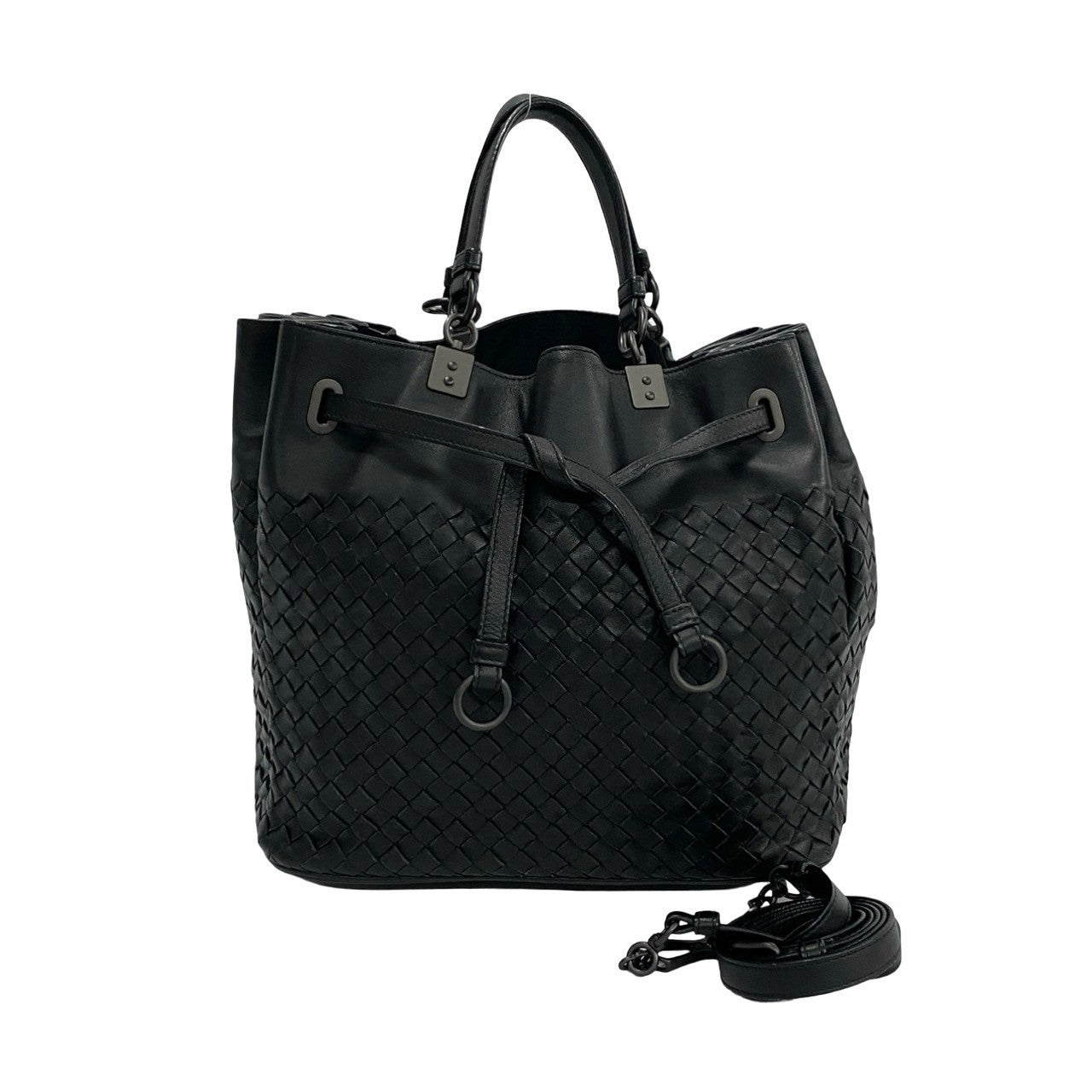 Bottegaveneta Shoulder Bag Leather Black Intrecciato Women