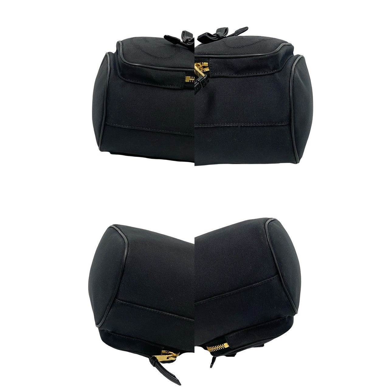Prada Shoulder Bag Leather, Canvas Black Logo Duet Women