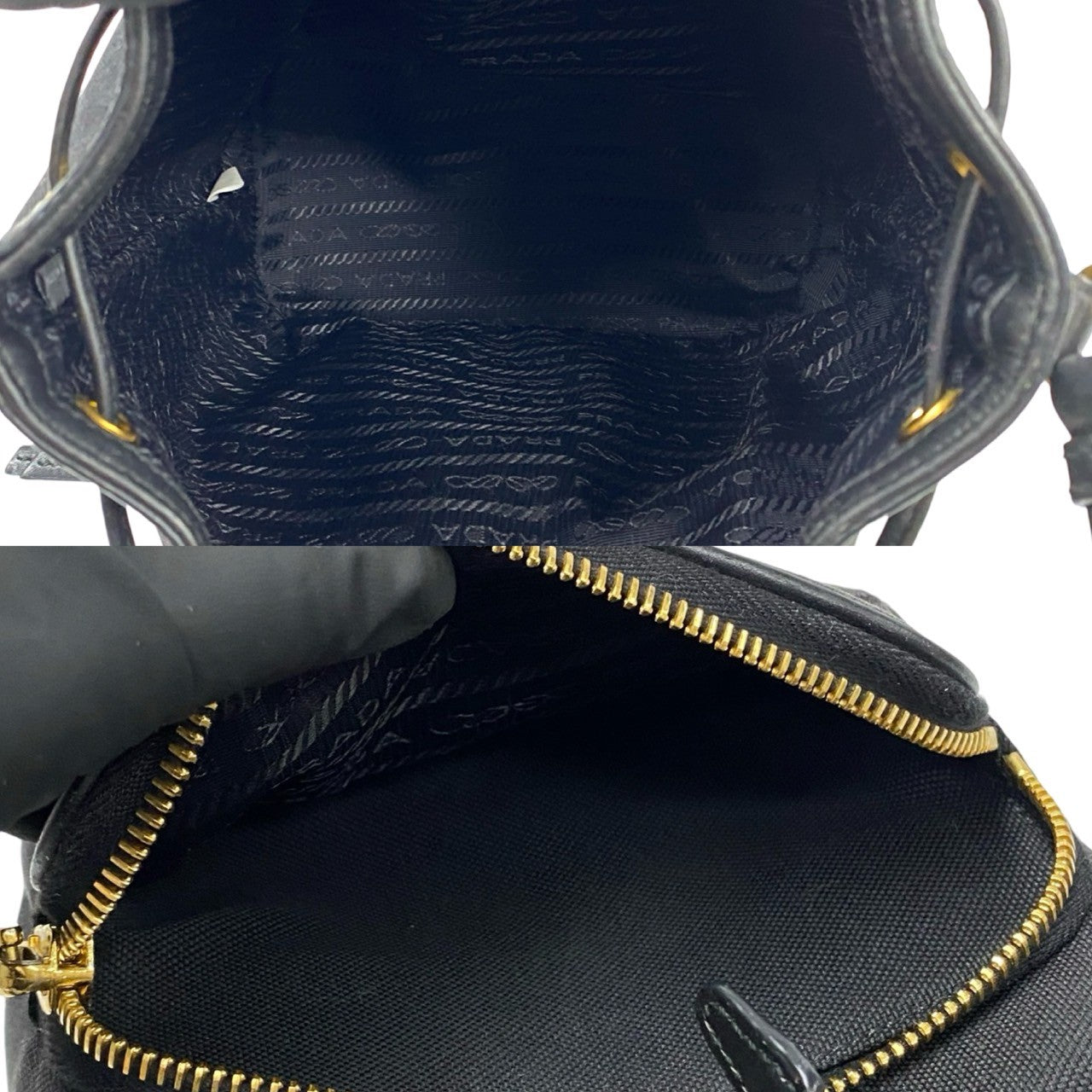 Prada Shoulder Bag Leather, Canvas Black Logo Duet Women