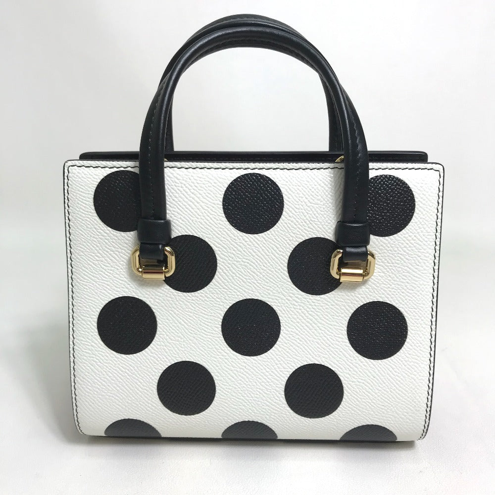 Dolce&Gabbana Handbag Leather White X Black X Red Dot Pattern 2Way Women