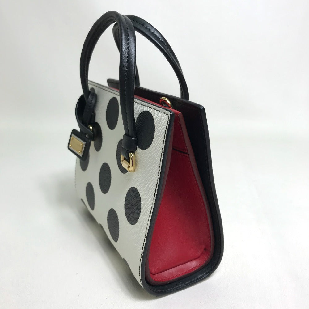 Dolce&Gabbana Handbag Leather White X Black X Red Dot Pattern 2Way Women