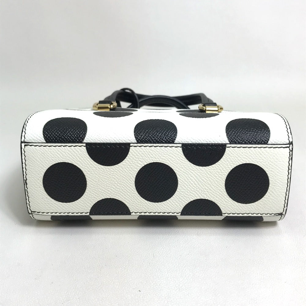 Dolce&Gabbana Handbag Leather White X Black X Red Dot Pattern 2Way Women