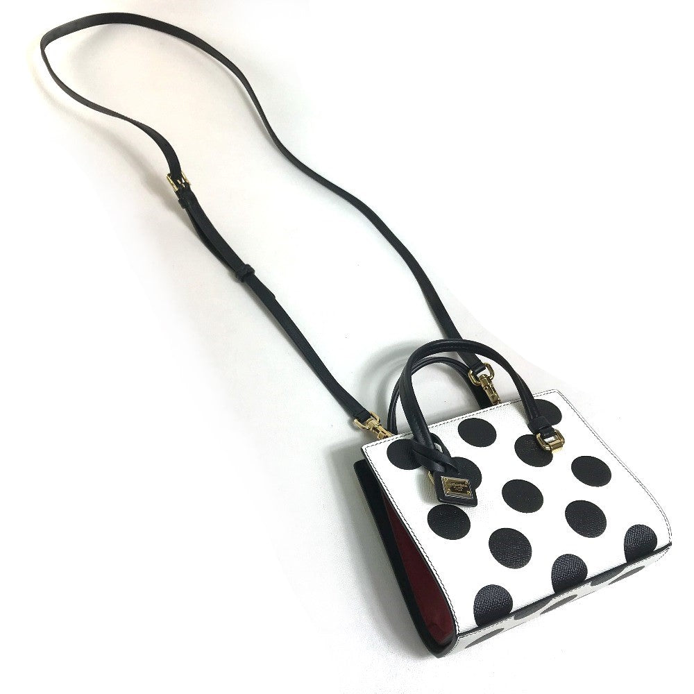 Dolce&Gabbana Handbag Leather White X Black X Red Dot Pattern 2Way Women