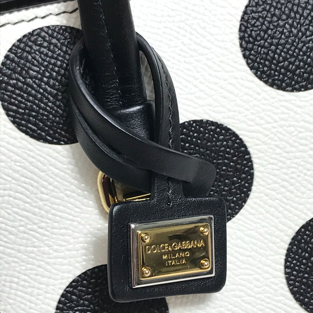 Dolce&Gabbana Handbag Leather White X Black X Red Dot Pattern 2Way Women