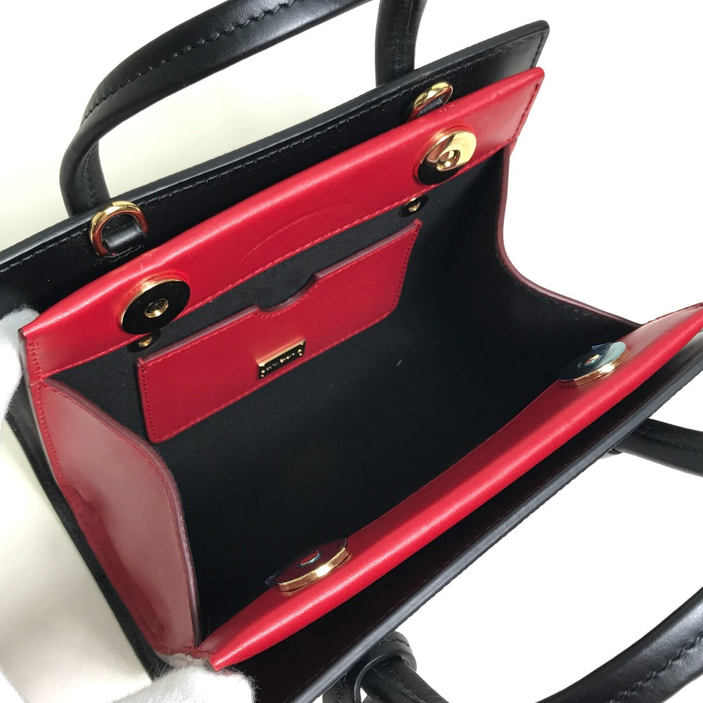 Dolce&Gabbana Handbag Leather White X Black X Red Dot Pattern 2Way Women