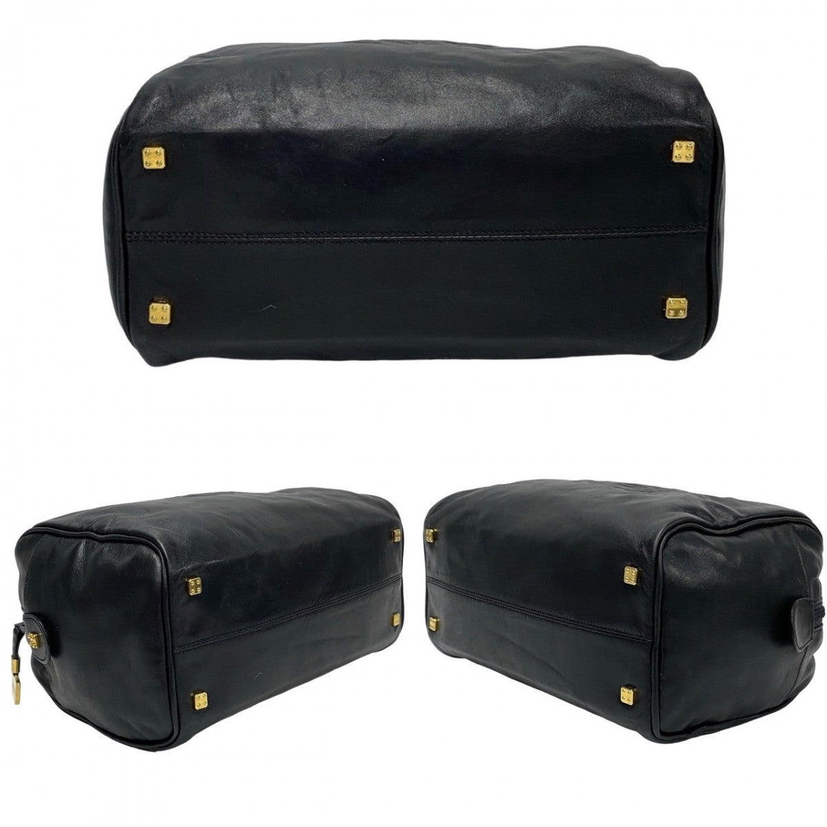 Loewe Handbag Leather Black Anagram Logo Women