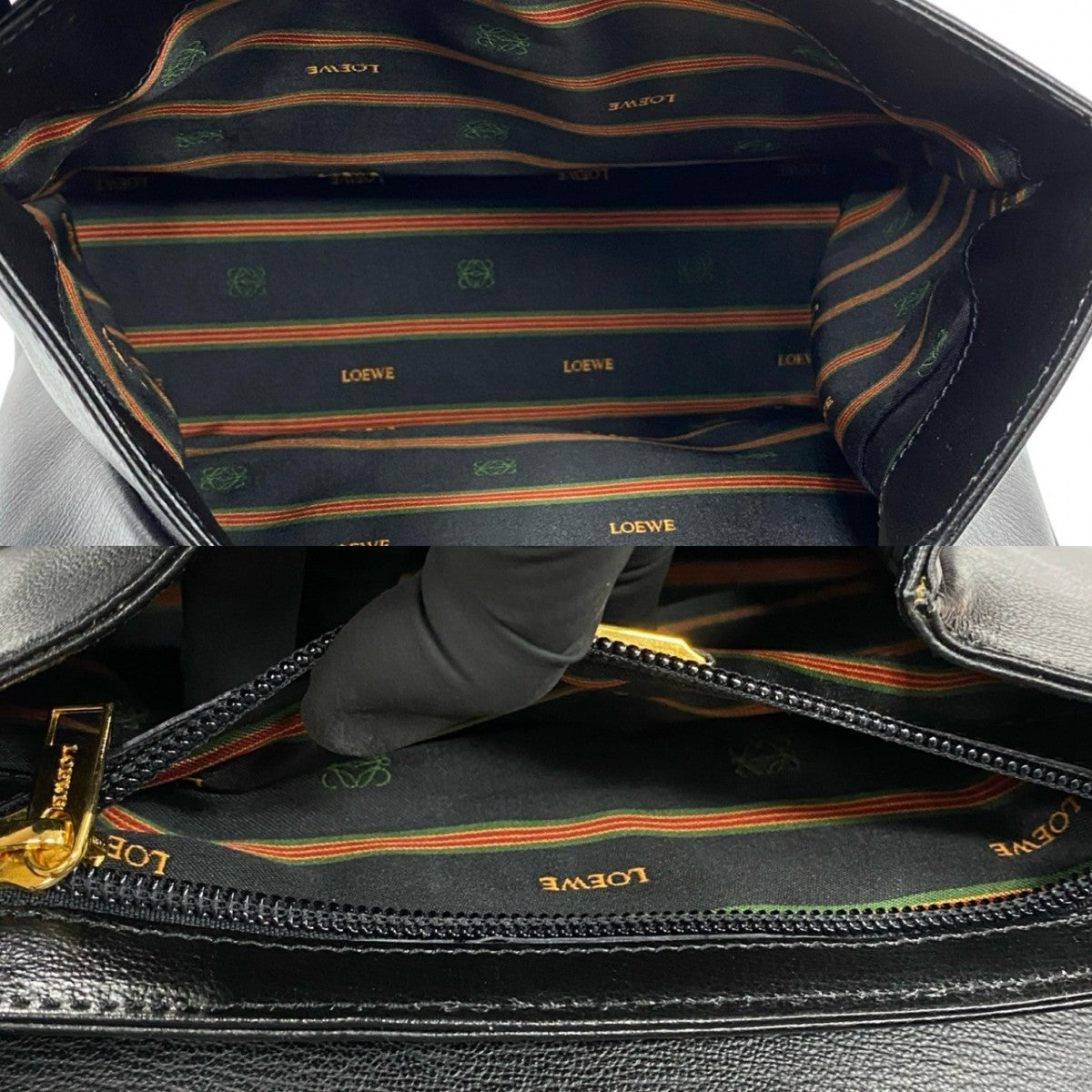 Loewe Shoulder Bag Leather Black Twist Handle Velazquez Women