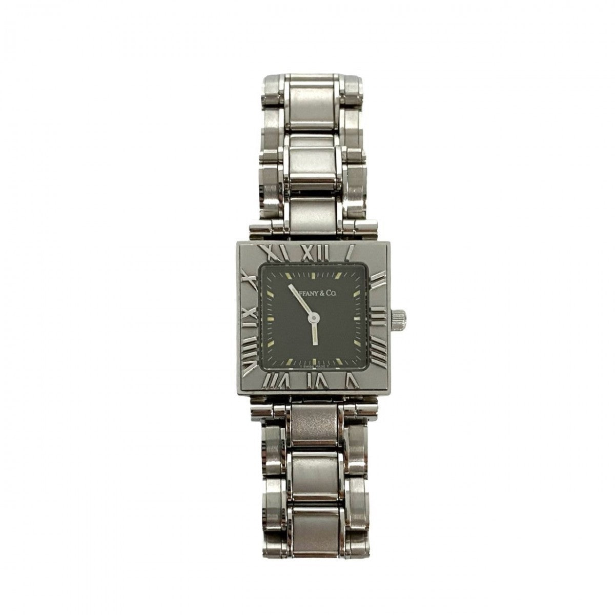 Tiffany&Co. Watches Quartz Stainless Steel , Quartz Silver Vintage Atlas Square Black Dial Women