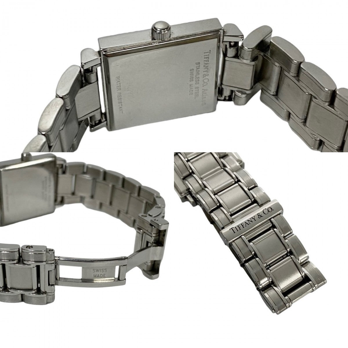 Tiffany&Co. Watches Quartz Stainless Steel , Quartz Silver Vintage Atlas Square Black Dial Women