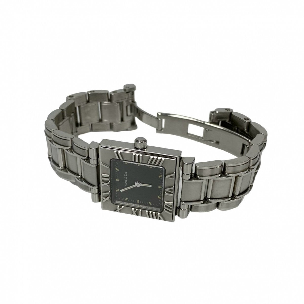 Tiffany&Co. Watches Quartz Stainless Steel , Quartz Silver Vintage Atlas Square Black Dial Women