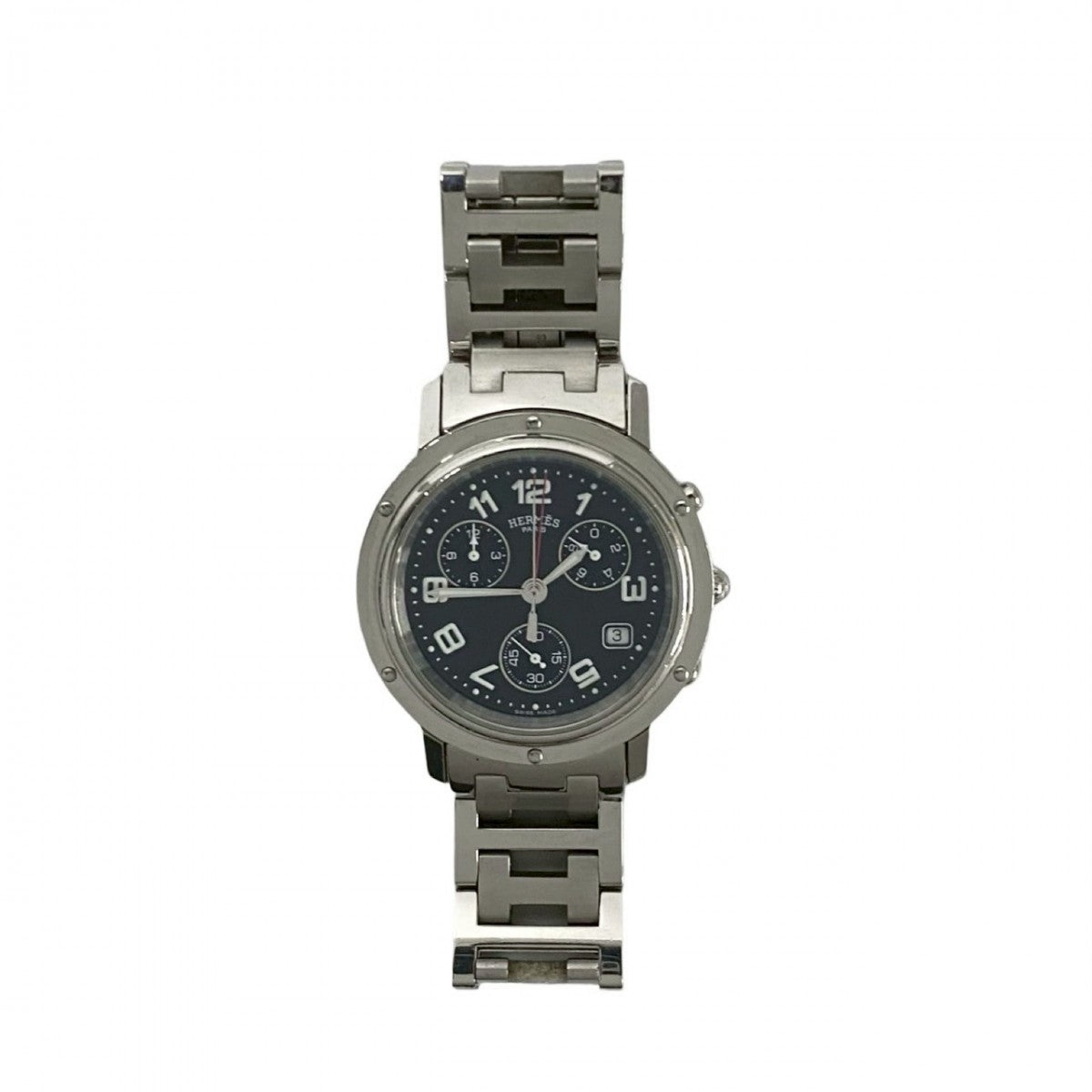 Hermes Watches Stainless Steel Silver Clipper Mens