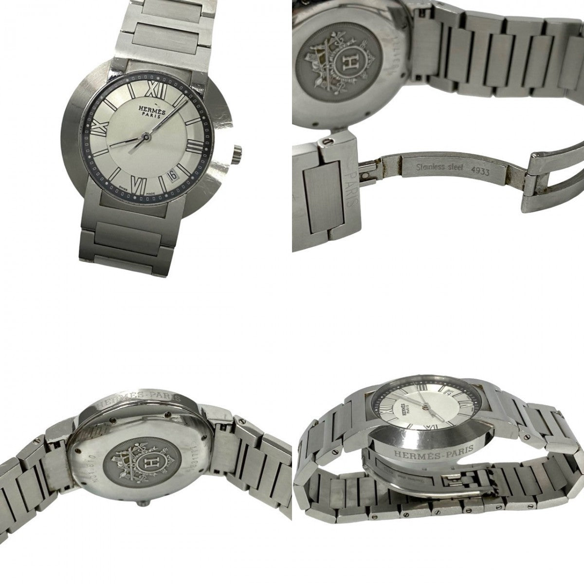 Hermes Watches Stainless Steel Silver Nomad Mens