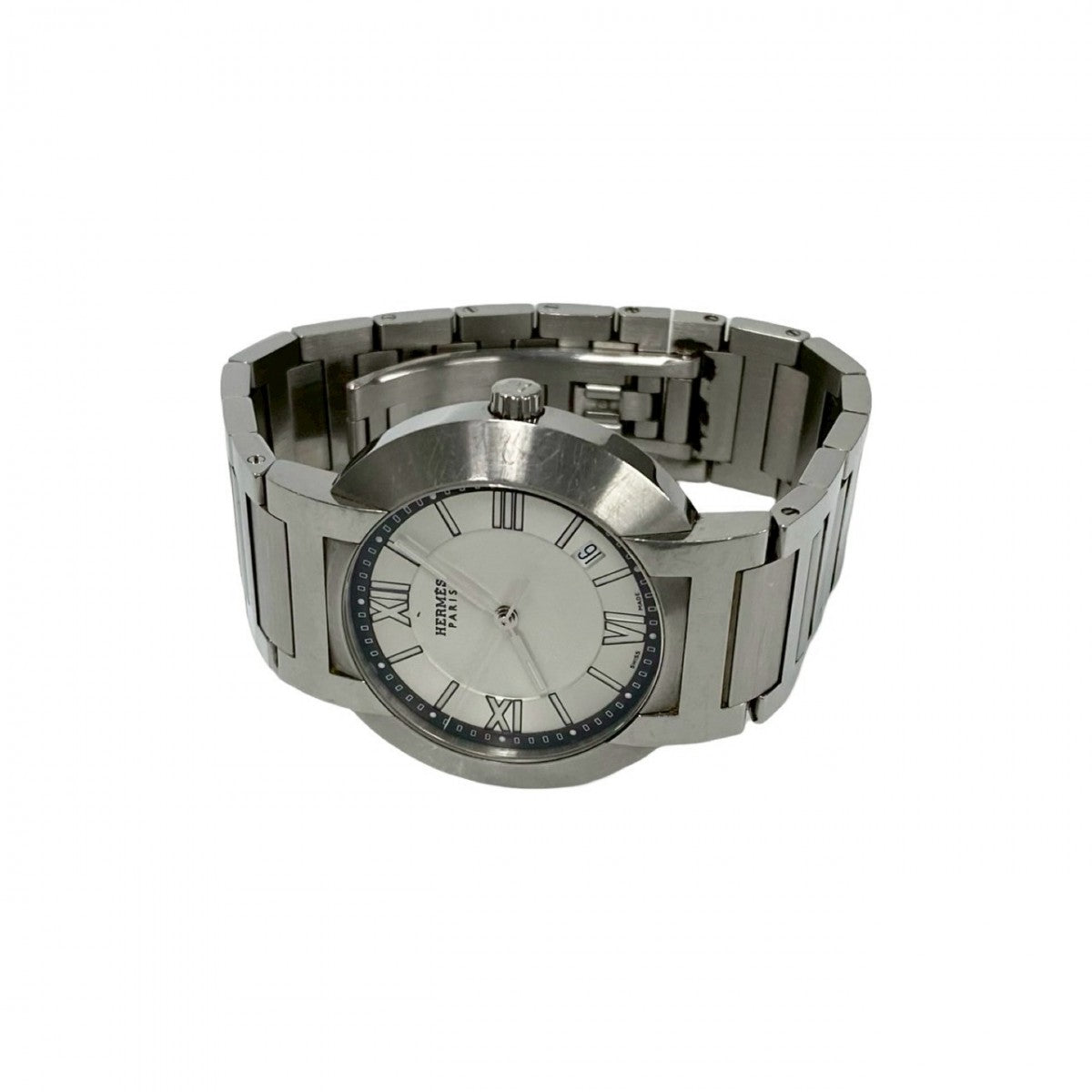 Hermes Watches Stainless Steel Silver Nomad Mens