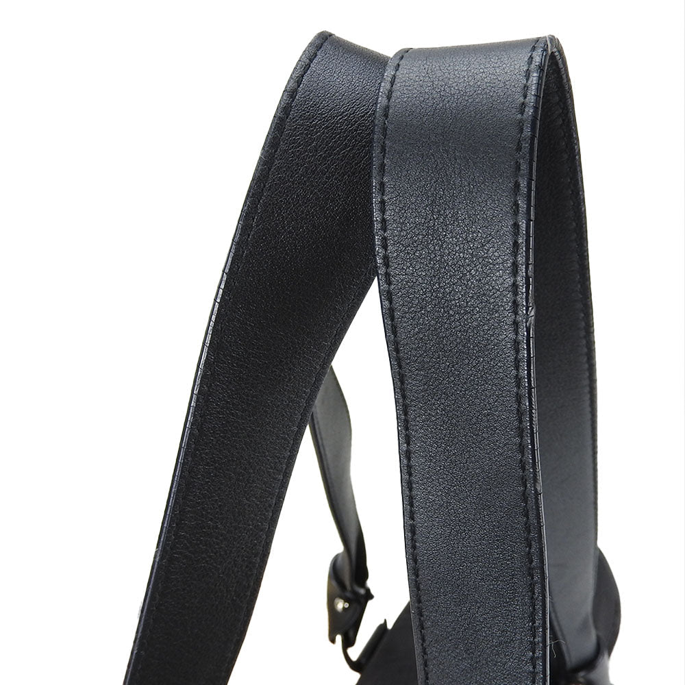 Salvatore Ferragamo Handbag Ex-21 4913 Canvas, Leather Black Gancini Women