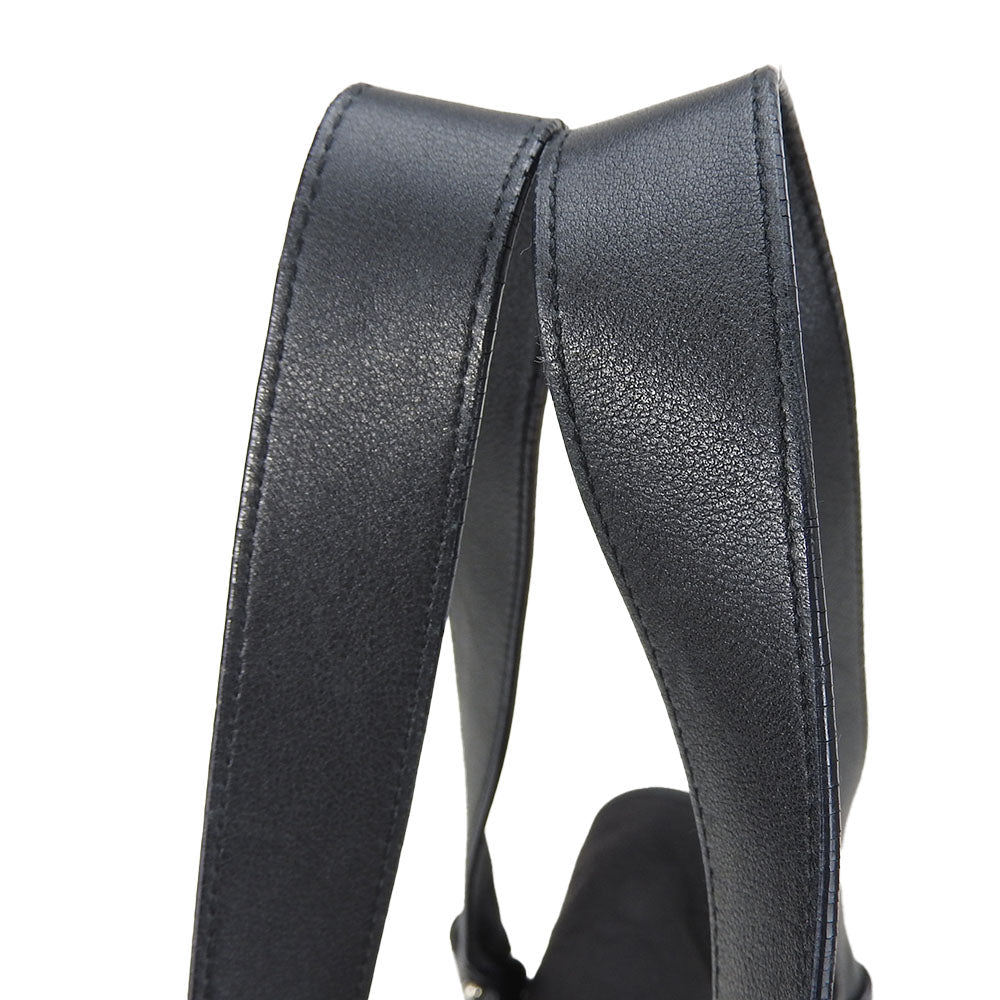 Salvatore Ferragamo Handbag Ex-21 4913 Canvas, Leather Black Gancini Women