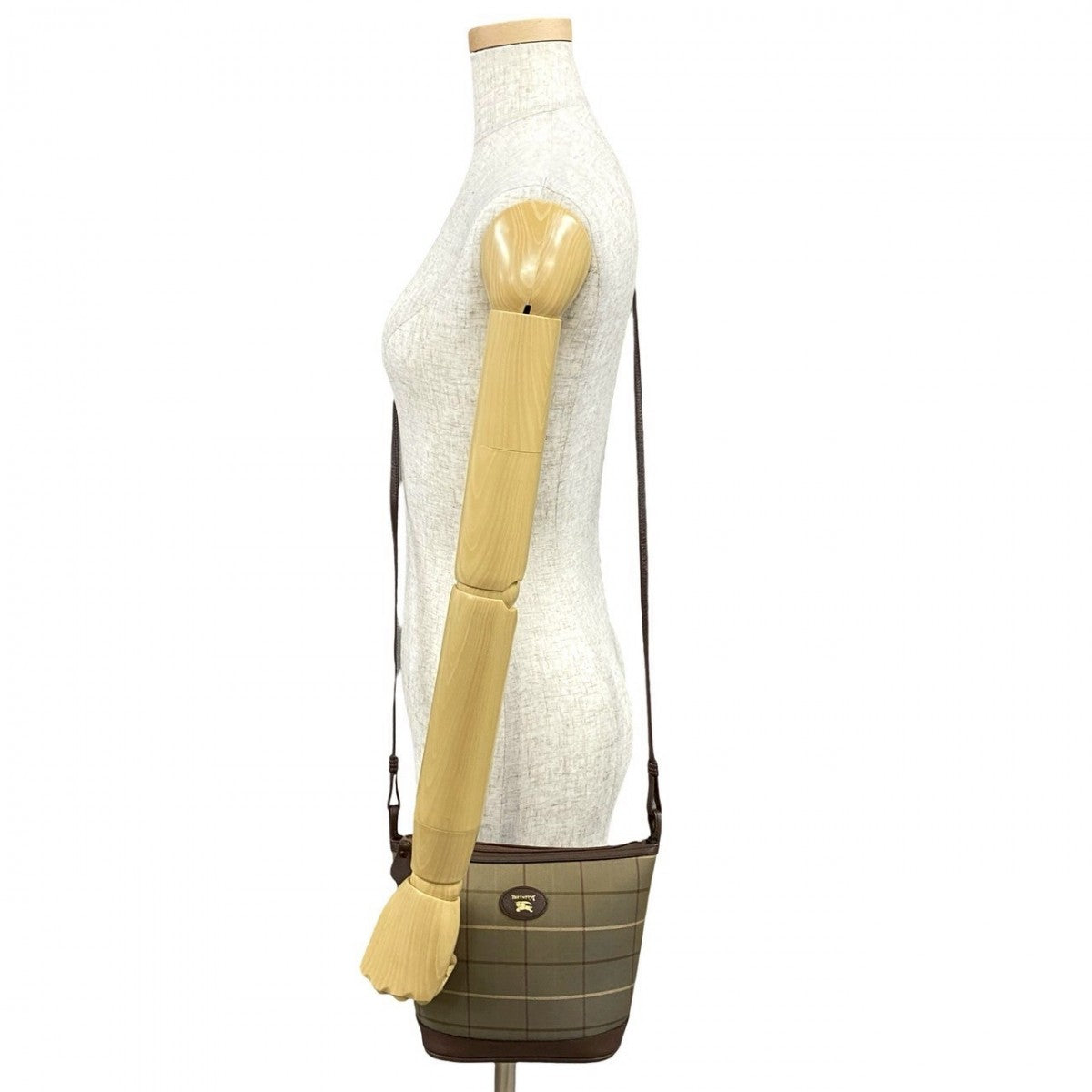 Burberry Shoulder Bag Leather, Canvas Khaki Shadow Horse Logo Nova Check Women